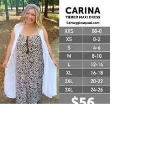 LuLaRoe Resort Carina Tiered Maxi Dress NWT 2xl - Picture 5 of 8